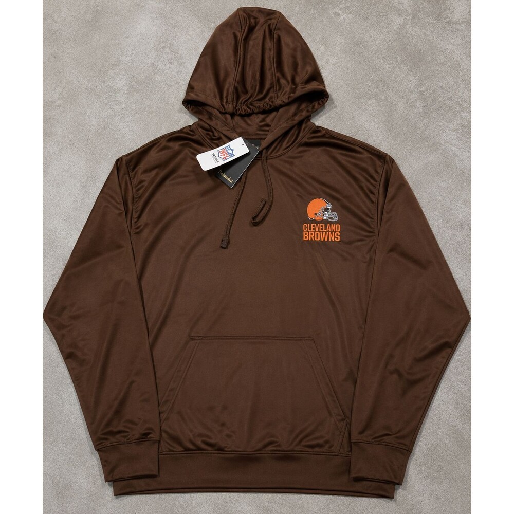 Cleveland Browns Hoodie Mens L NFL Brown Performance Pullover NWT